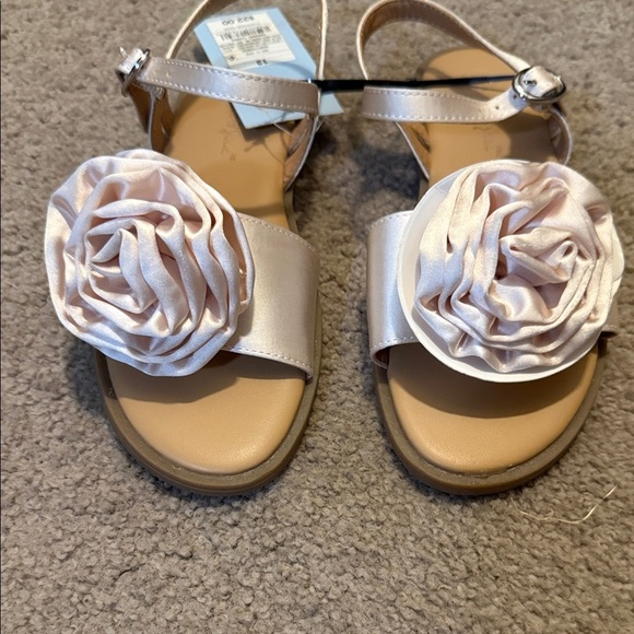 Cat & Jack Pink Satin Floral Kids Sandals - Picture 3 of 7